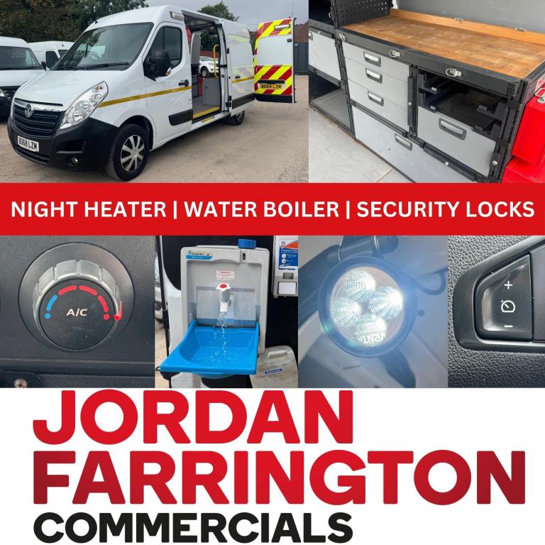 2018 VAUXHALL MOVANO L2 H2 WORKSHOP VAN EURO 6 DIRECT FROM NETWORK RAIL*AIR-CON*