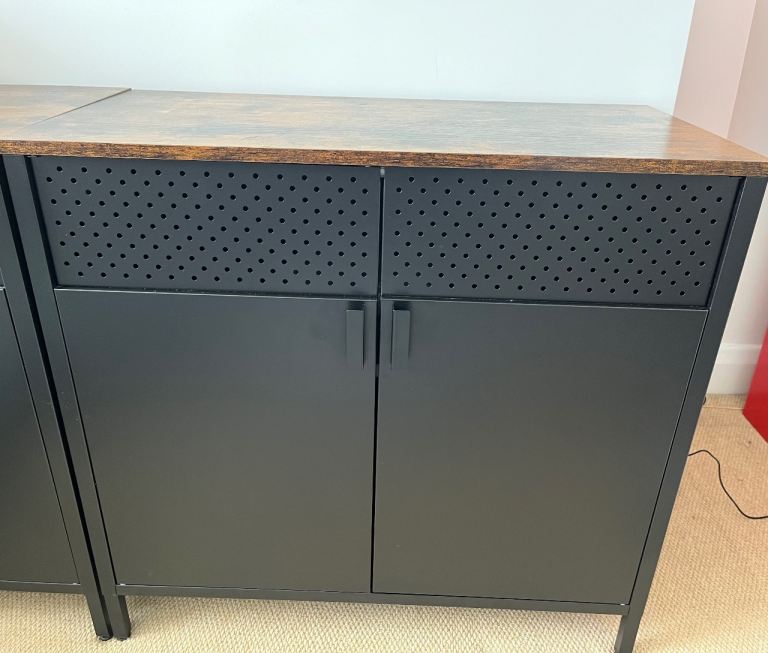 SONGMICS Storage Cabinet LSC102 – Rustic Brown and Black
