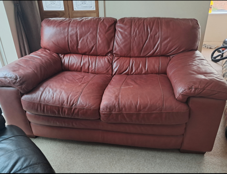 Free red leather sofa