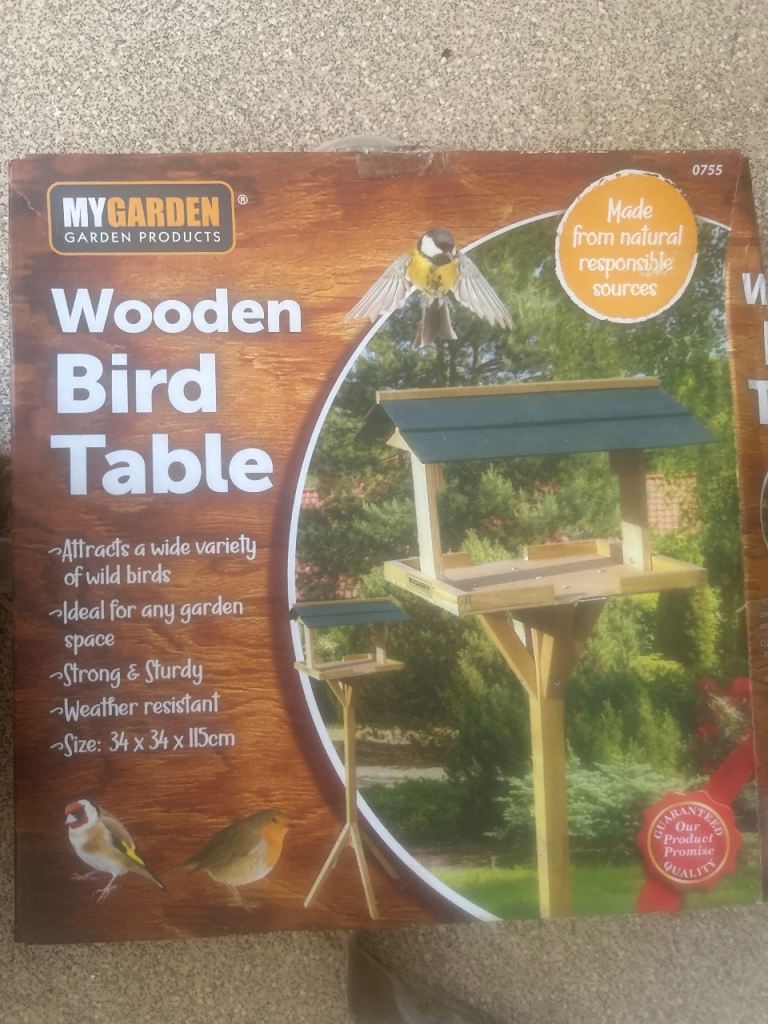X2 wooden Bird tables with roofs 