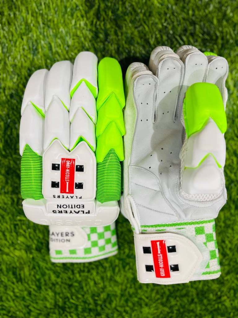 Brand New GN Cricket Batting Gloves - White/Green