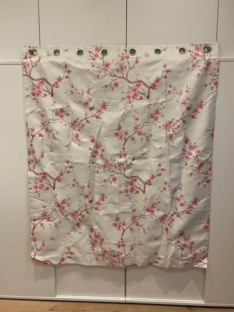 Floral Patterned Window Rod Pocket Short Curtains for Bedroom - Light Blocking Darkening Window, 1 p