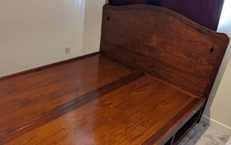 Kingsize bed frame antique mahogany 