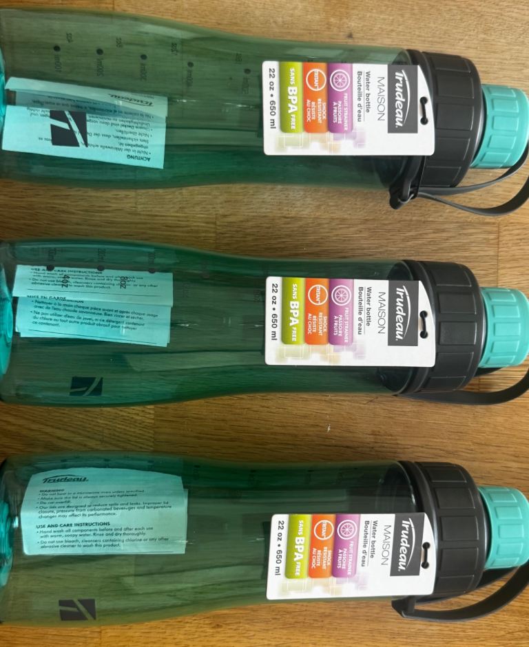 Trudeau Maison 650ml Water Bottle – New, Green Plastic