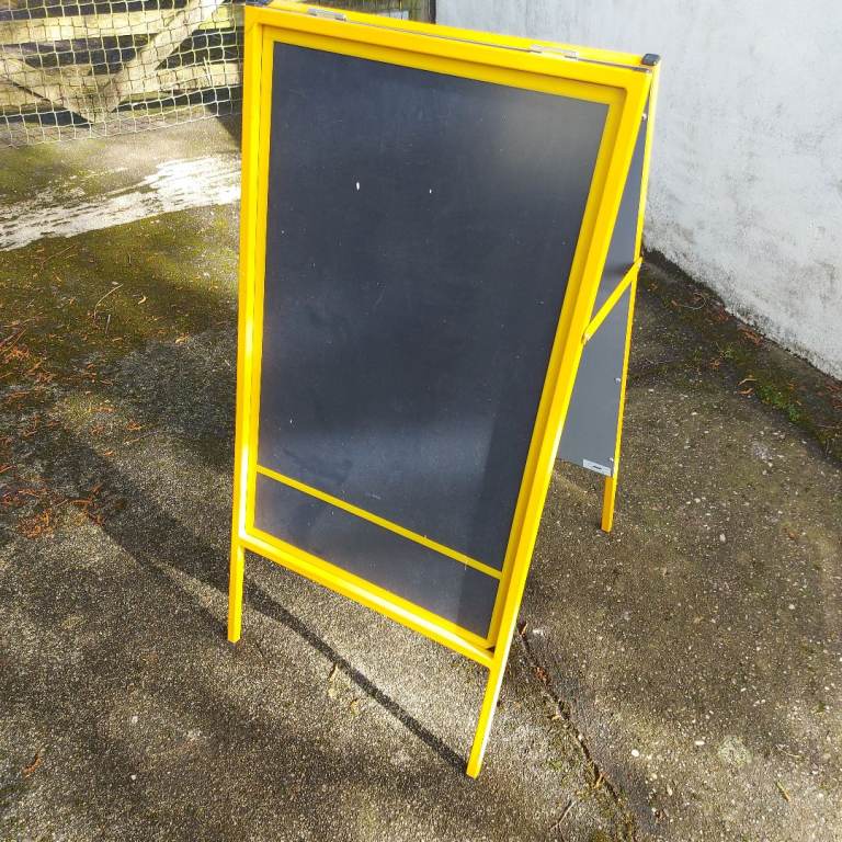 Yellow A-Board Chalkboard Sign – Good Condition