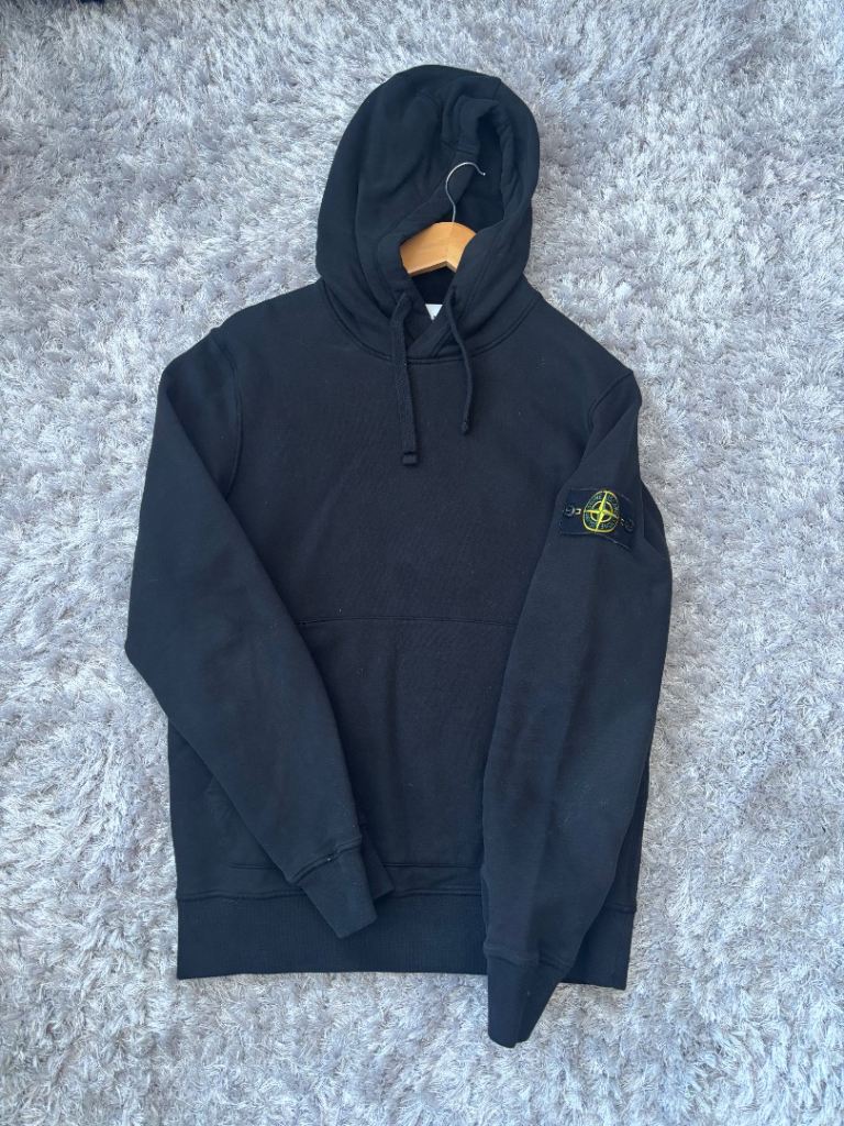 Men’s Stone Island Black Hoodie – Size S, Immaculate Condition