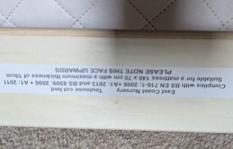 East Coast Nursery cot bed for sale 