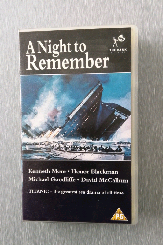 VHS Video Cassette Film: A Night to Remember.   1950's Titanic Film.  