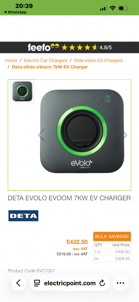 Electric car charger 