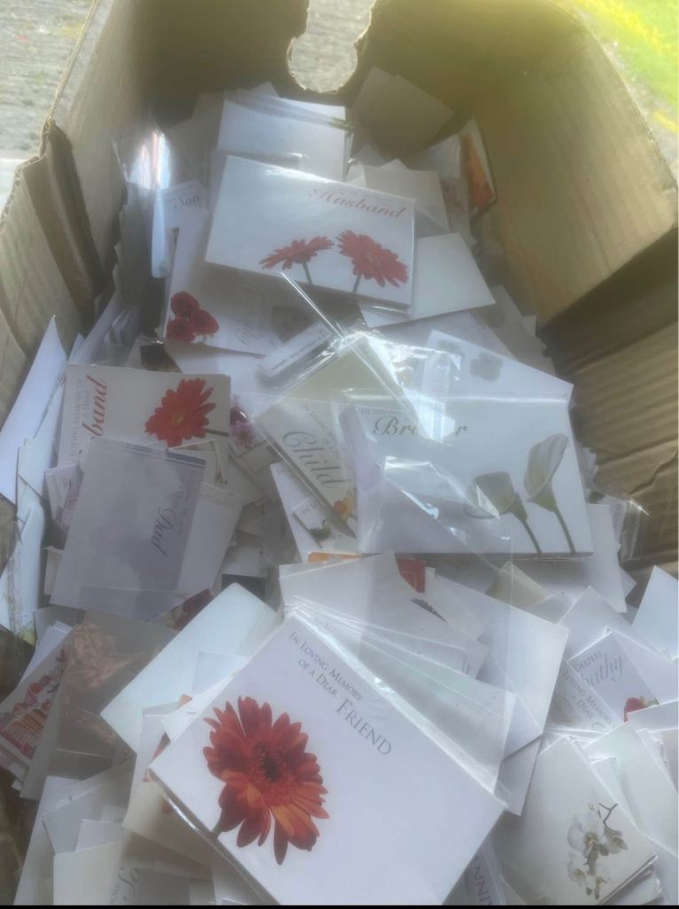 Cards. message cards  envelopes and cello covers 