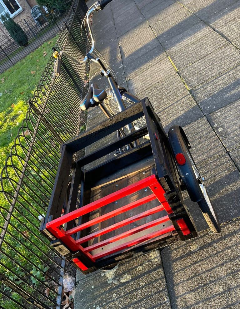 Lovely Adult Tricycle 3-wheel bike 6 speed Cargo with strong spacious wooden box Fully functional 