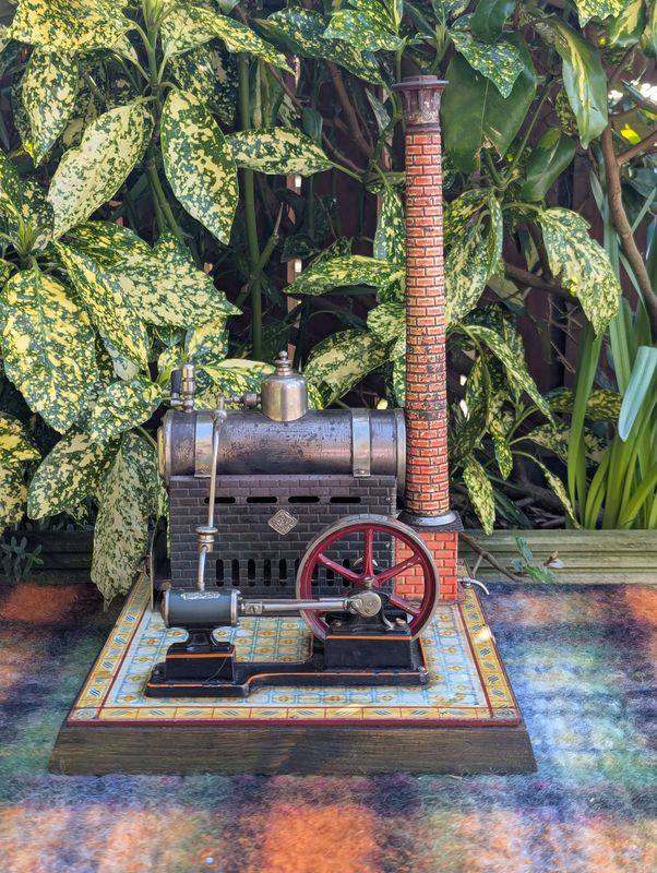 Vintage German-made Gebruder stationary engine