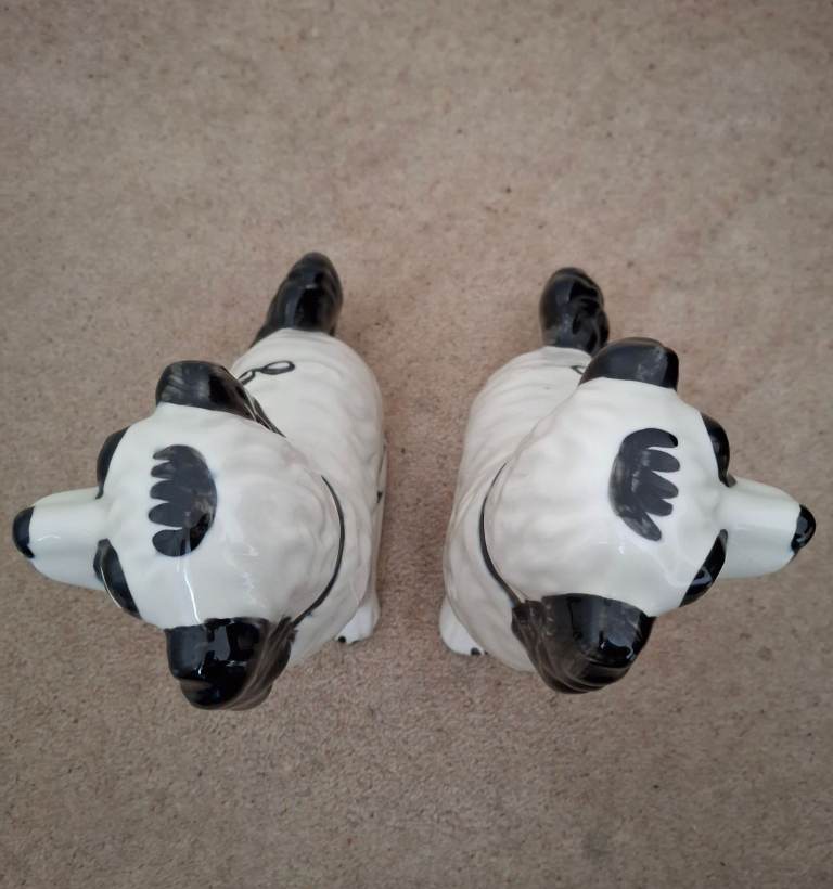 Vintage Staffordshire King Charles Spaniel Style Dog Ornaments