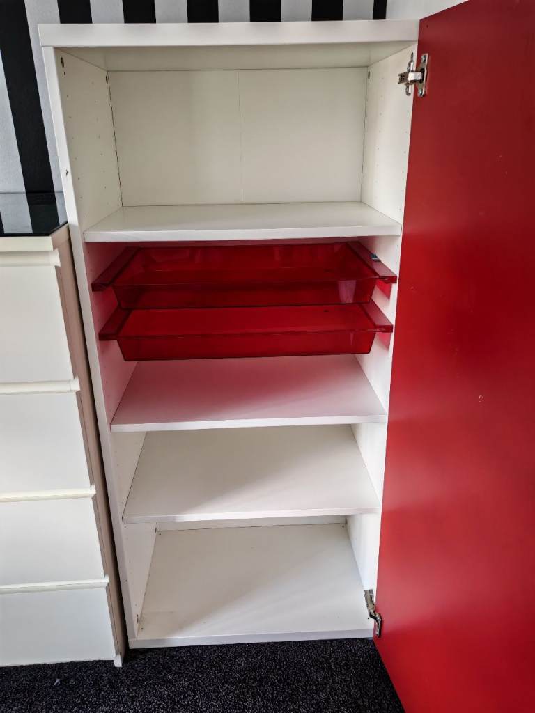 IKEA Besta unit With Red Gloss Door, 3 Shelves & 2 drawers FREE DELIVERY 169
