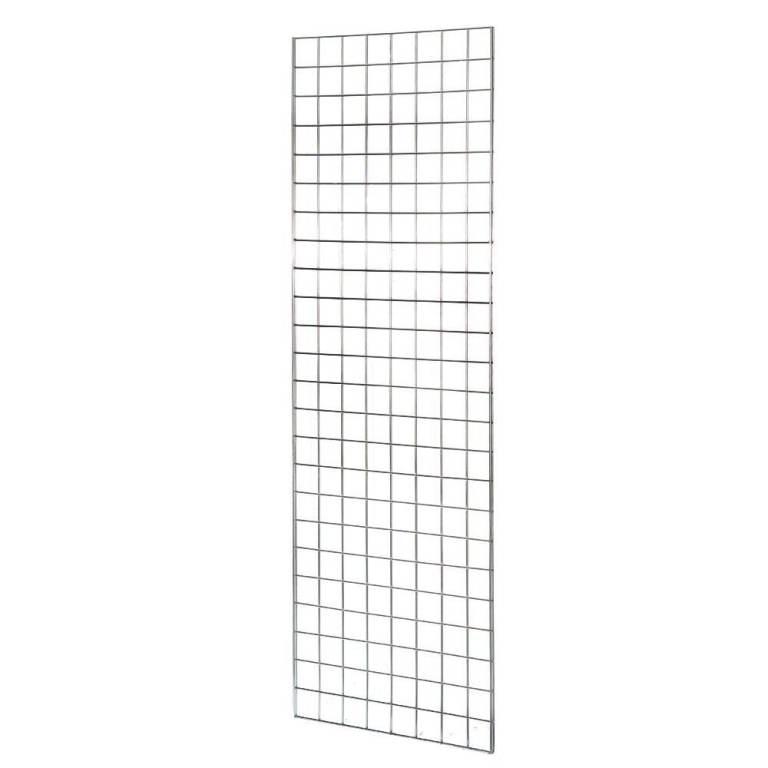 Chrome Heavy Duty Shop Retail Wall Display Grid Mesh Panels - 7FT x 2FT - 12 Available