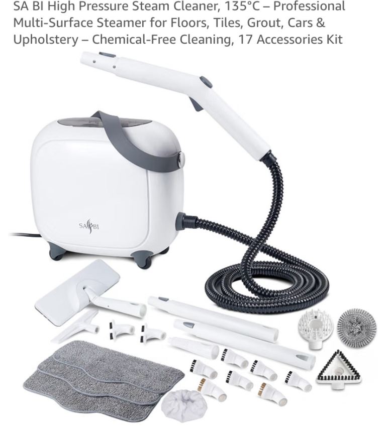 SABBI High Pressure Multi-Surface Steam Cleaner – New, 17 Accessories