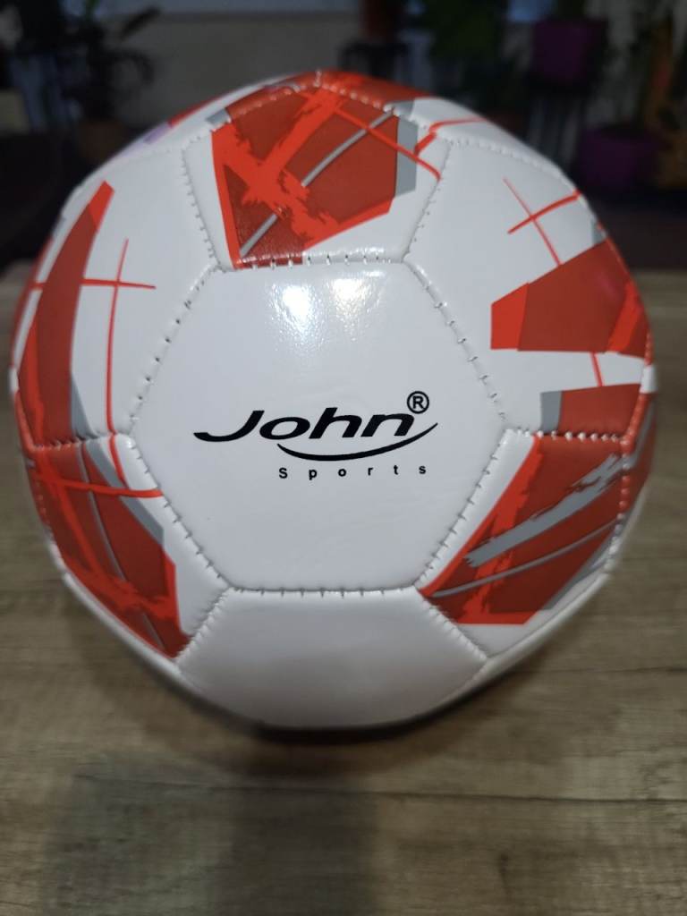 John Sports Football – White and Red, New