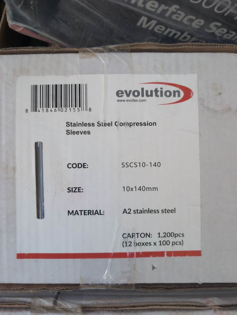 Evolution Stainless Steel Compression Sleeves 10x140mm - New