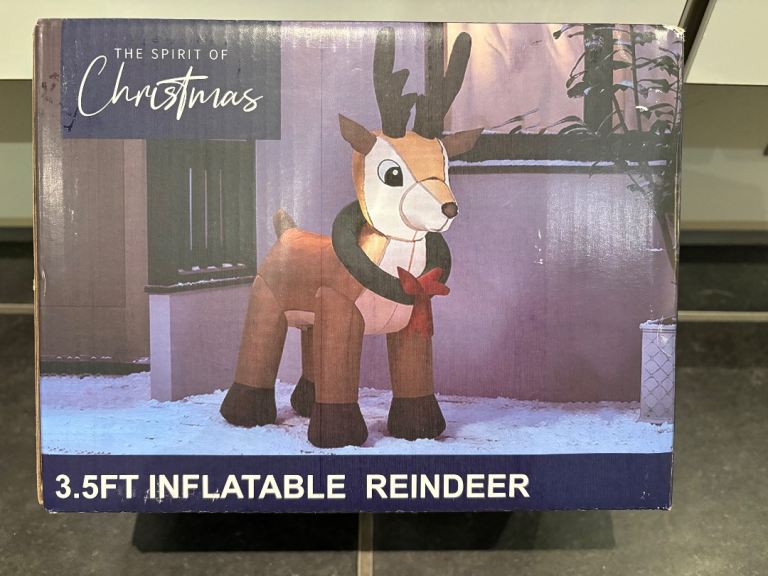 Inflatable Reindeer 3.5ft, pre-lit *new* 