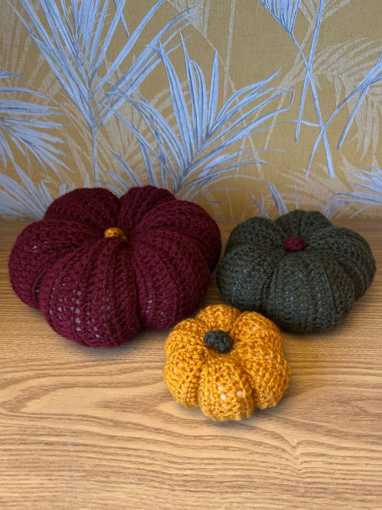 Hand made crochet pumpkins 