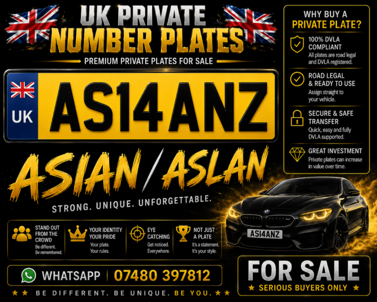 PRIVATE NUMBER PLATE ASIAN/ASLAN 