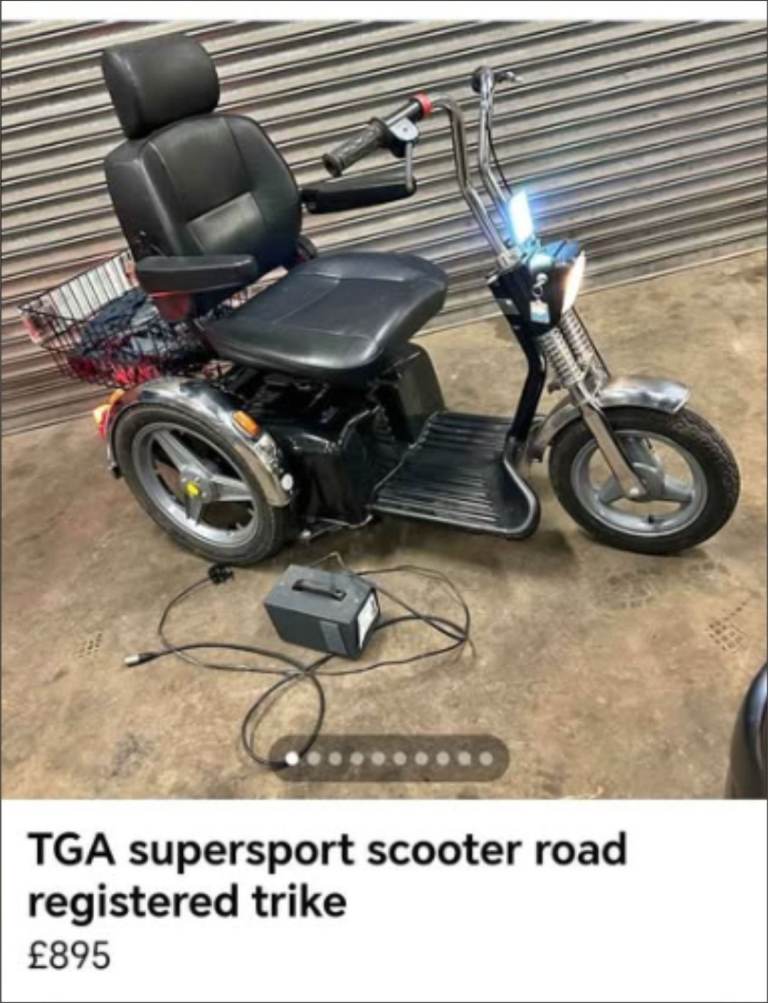 TGA Supersport Mobility Scooter Trike – Road Registered