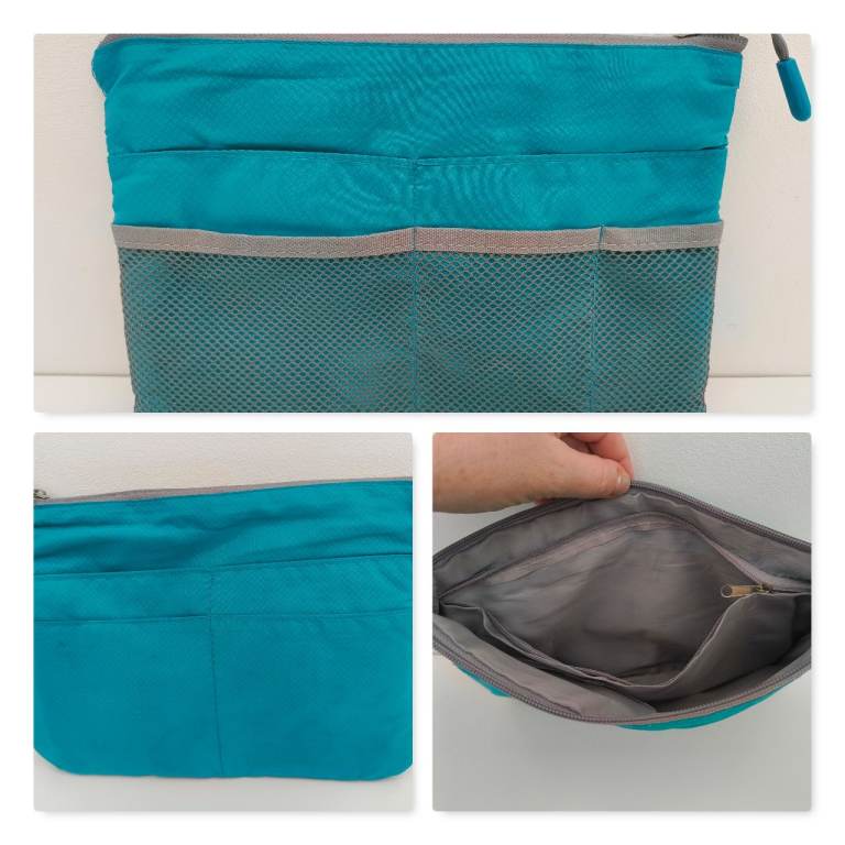 Teal fabric travel documents wallet £2