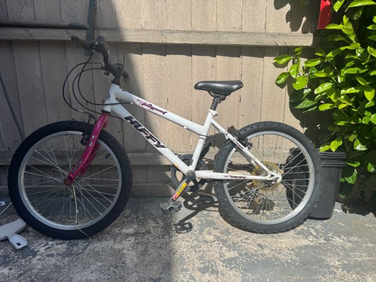 Huffy Kids Bike - White with Pink Forks, Fair Condition