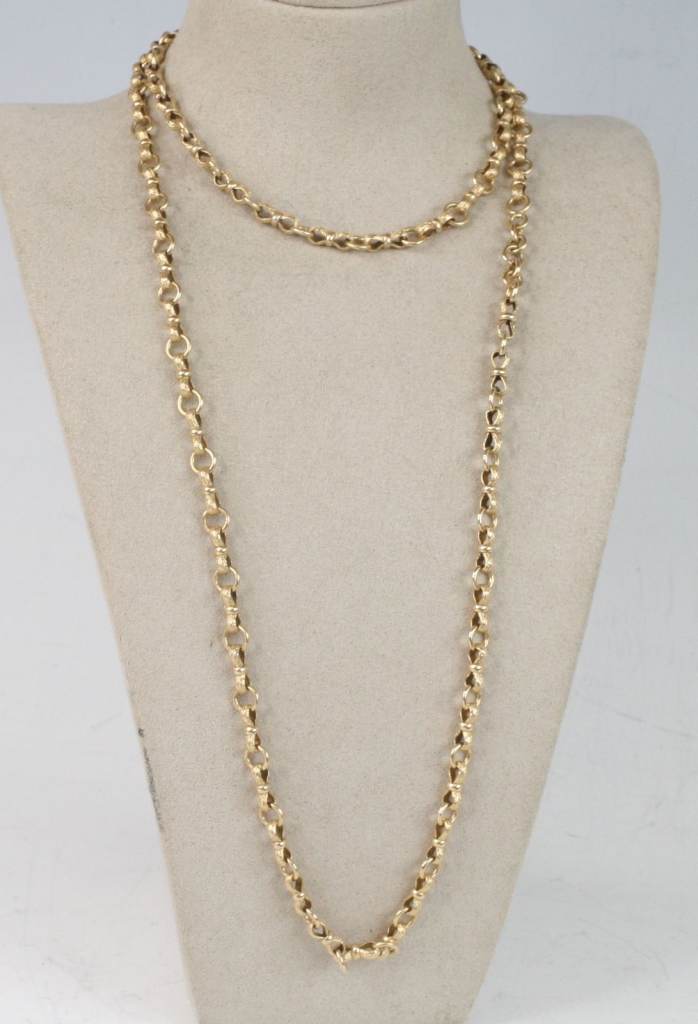 9CT Gold Long Guard Chain, Full UK Hallmarked, 76cm, 3.9mm