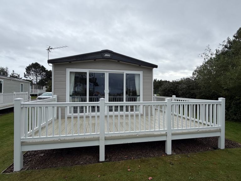 Luxury Signature Gold Sea Front Lodge on coast at Seton Sands, pet friendly 
