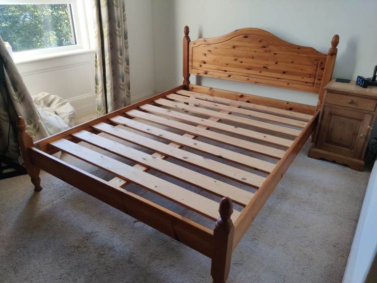 Pine king size bed frame - free