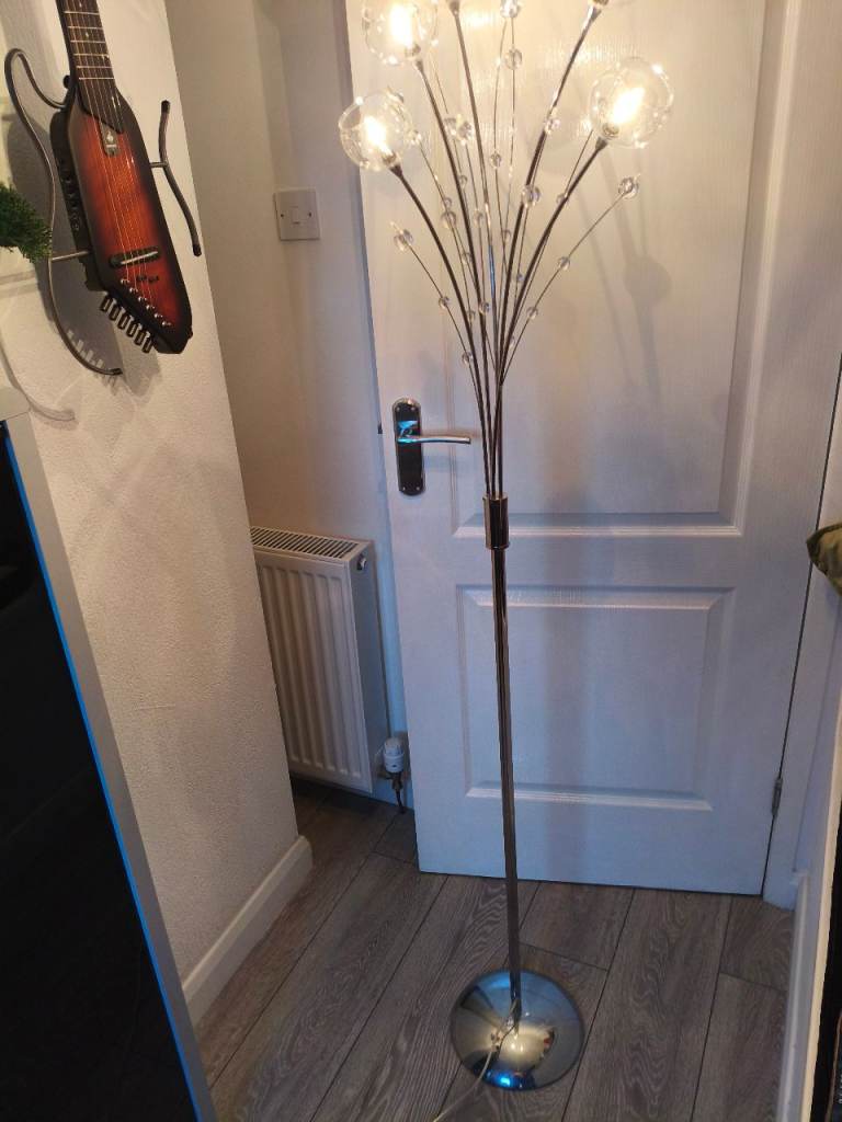 Modern Chrome standard lamp