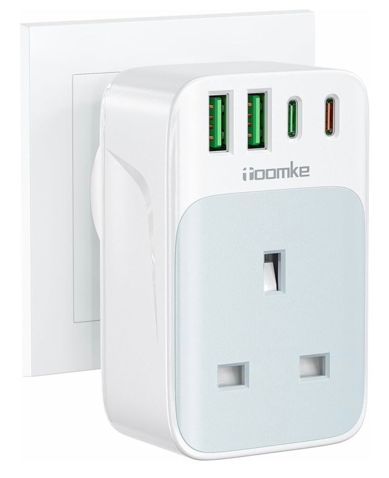 TOOMKE Multi Plug Socket with PD 35W USB C Fast Charge, Multi Plug 