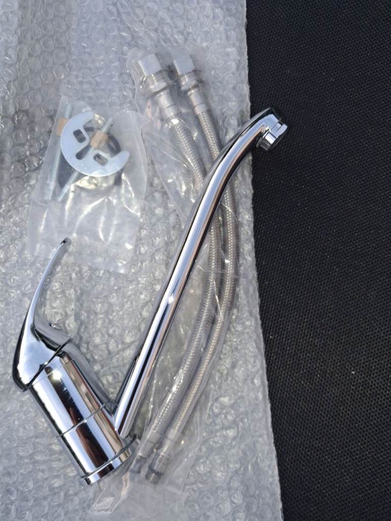 New Chrome Kitchen Mixer Tap with Hoses