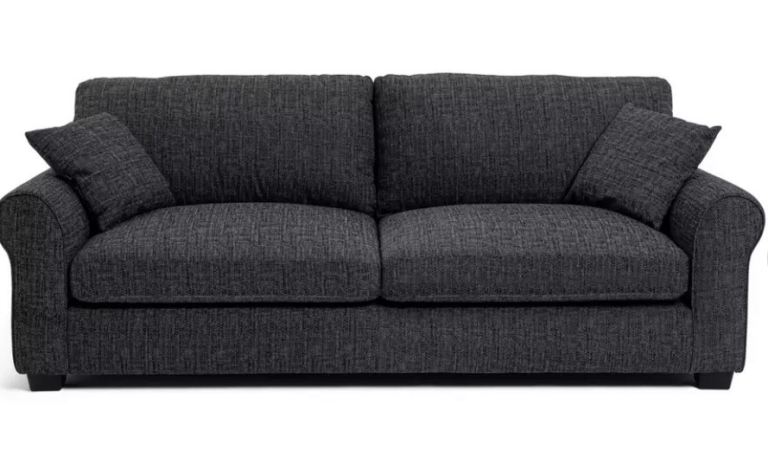 Argos Home Lisbon Charcoal Fabric 4 Seater Sofa – Large & Comfortable