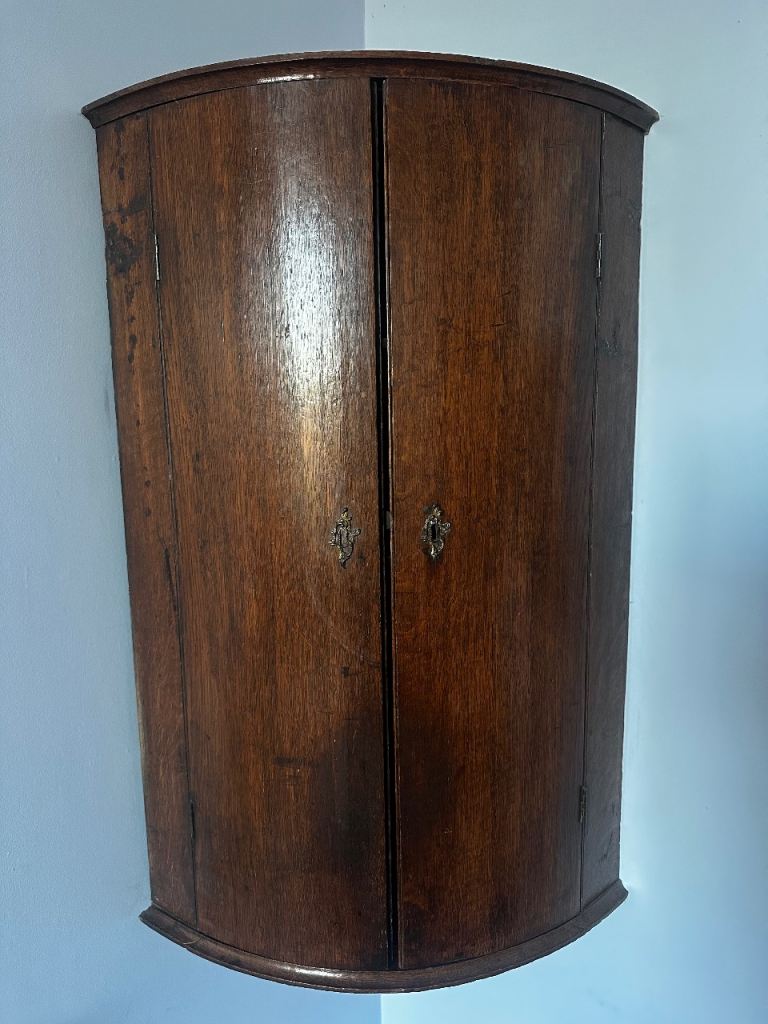 Antique Corner Wall Cabinet Cupboard 