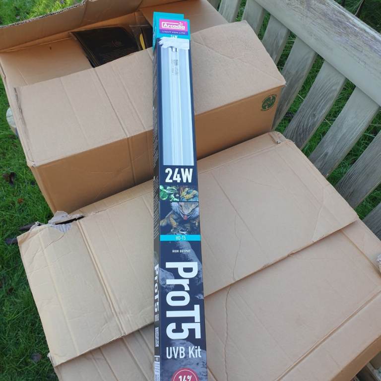 New Arcadia Pro T5 UVB Kit 24W with Tube Dragon 14% for Reptiles Geckos