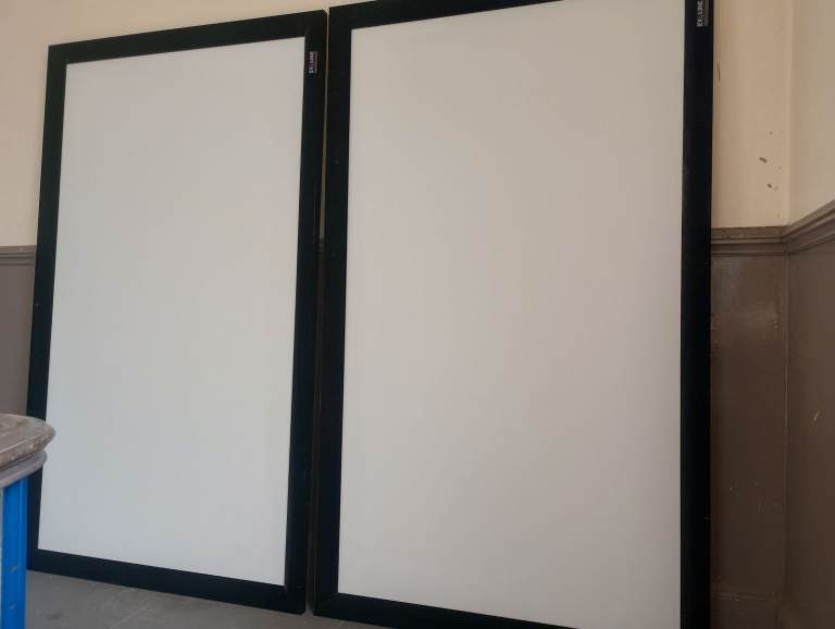 2 large high quality projector screens