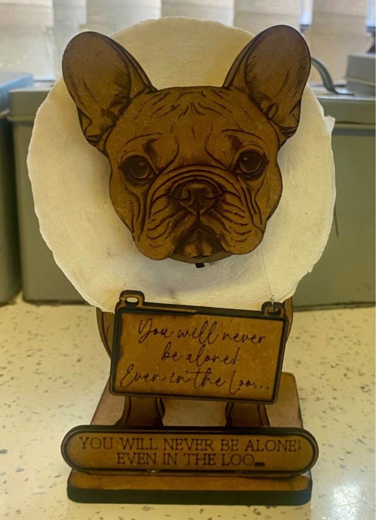 Personalised Handmade Frenchie Toilet Roll Holder Anything Bespoke Can Be Made