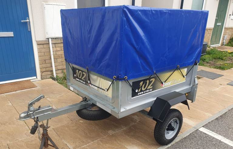 Erde 102.2 classic trailer with extended mesh sides and cover 