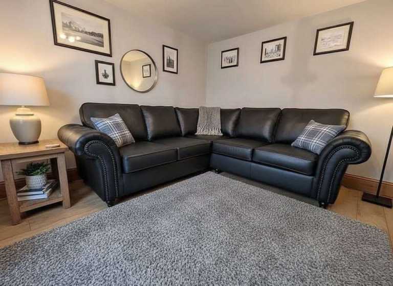 Black Leather sofa ~ 3 seater grey leather sofa 