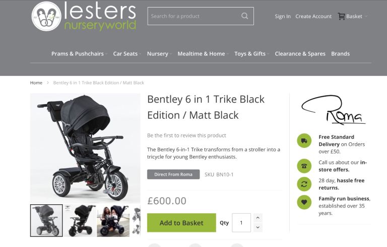 Bentley 6 in 1 trike