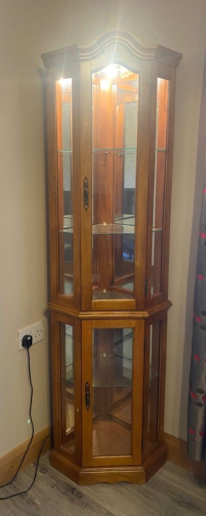 Oak corner display unit