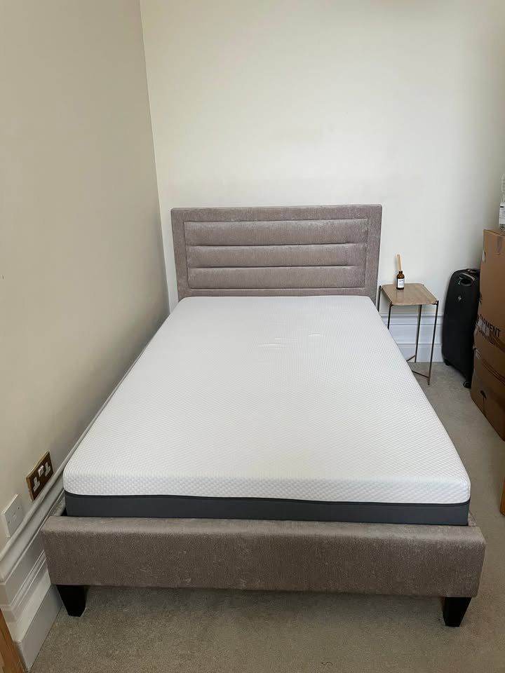 Mink Upholstered Small Double Bed 