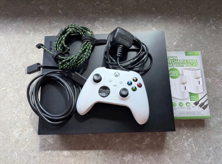 Xbox One X Console with White Controller & Cables