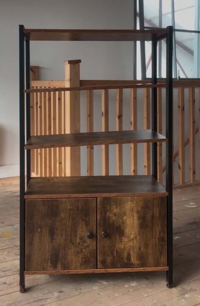 Wooden Bookcase with Storage Cupboard – Good Condition
