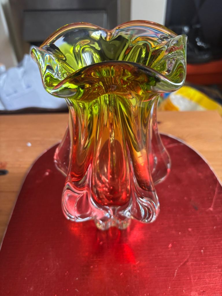 Vintage maurano Glass Vase - Multicoloured, Good Condition