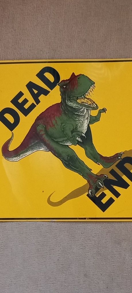 Enameled Dead End Sign On Aluminium Ideal For A Childs Man Cave