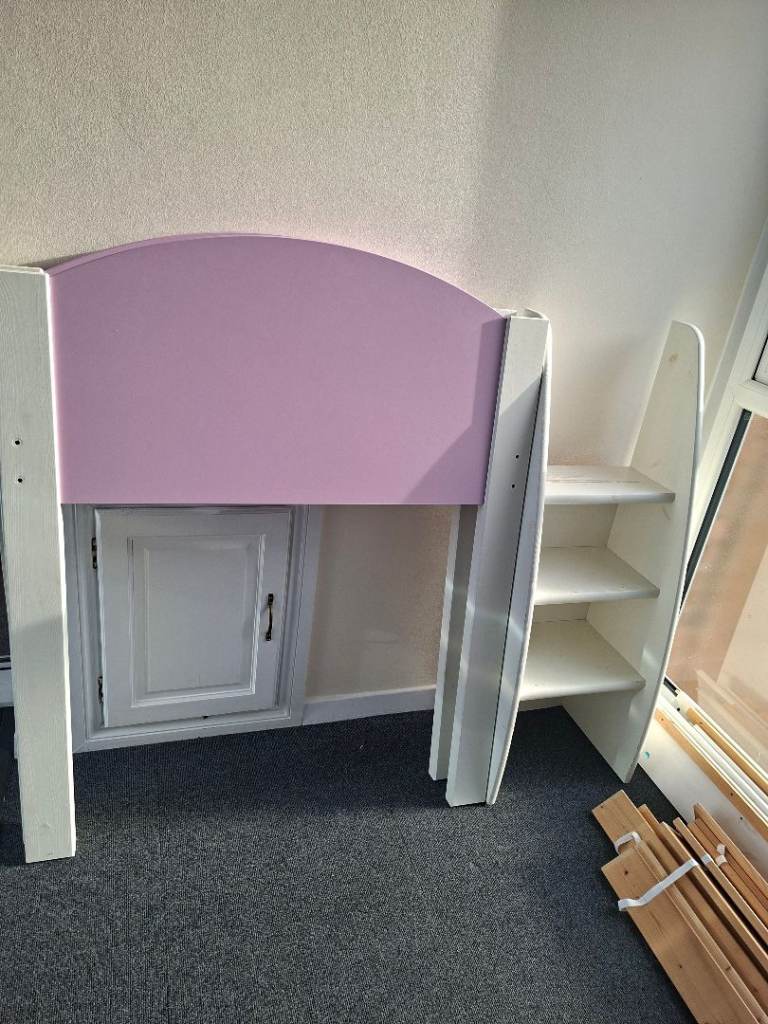 Girls midsleeper bed frame with ladder free