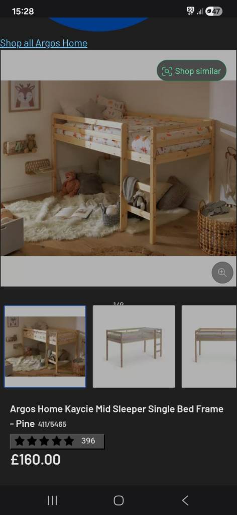 Shorty mid- sleeper bed